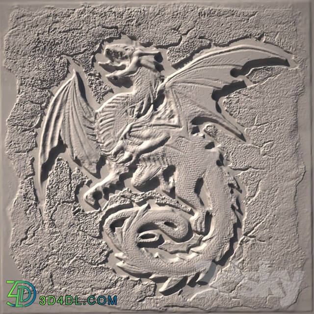 Decorative plaster - Bas _quot_Dragon_quot_