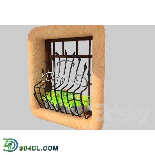Other architectural elements - forged grille at the window