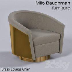 Arm chair - Brass Lounge Chairs - Milo Baughman Furniture 