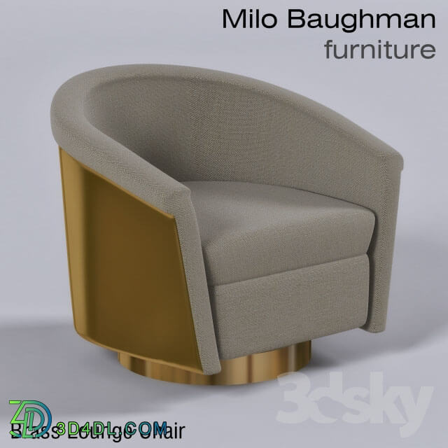 Arm chair - Brass Lounge Chairs - Milo Baughman Furniture