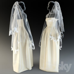 Clothes and shoes - wedding dress with veil-2 