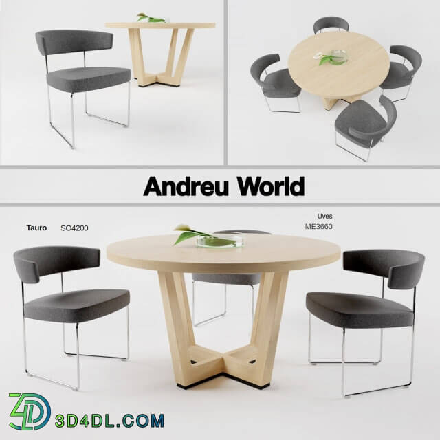 Table _ Chair - Andreu World Uves ME3660 Tauro SO4200