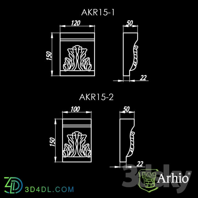 Decorative plaster - Brackets and AKR15-1 AKR15-2