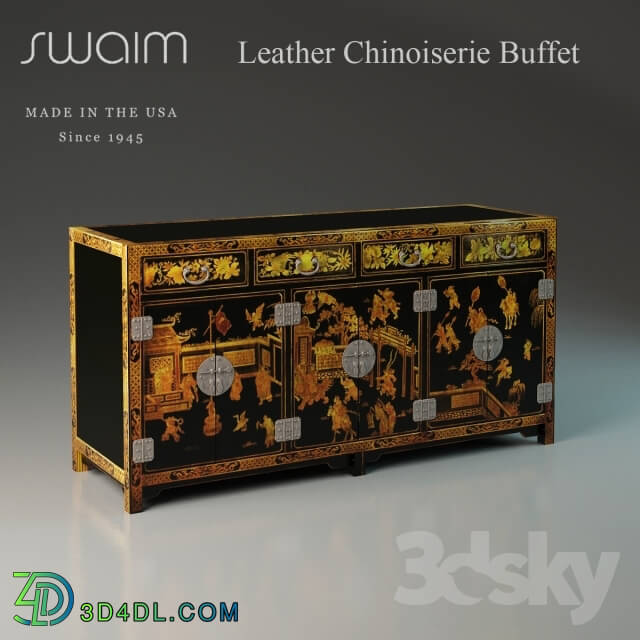 Sideboard _ Chest of drawer - Swaim F958 _Leather Chinoiserie Buffet_