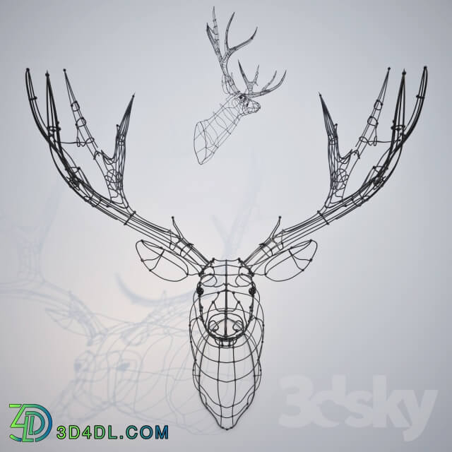 Other decorative objects - Deer Head with wires