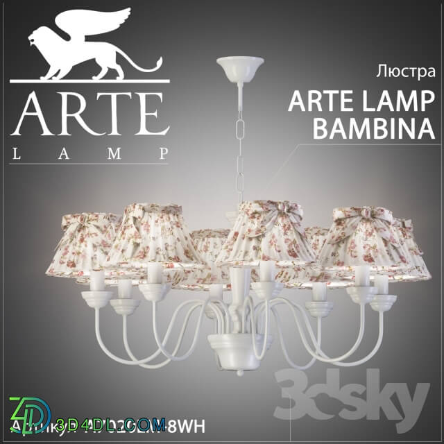 Ceiling light - Chandelier Arte Lamp Bambina A7020LM-8WH