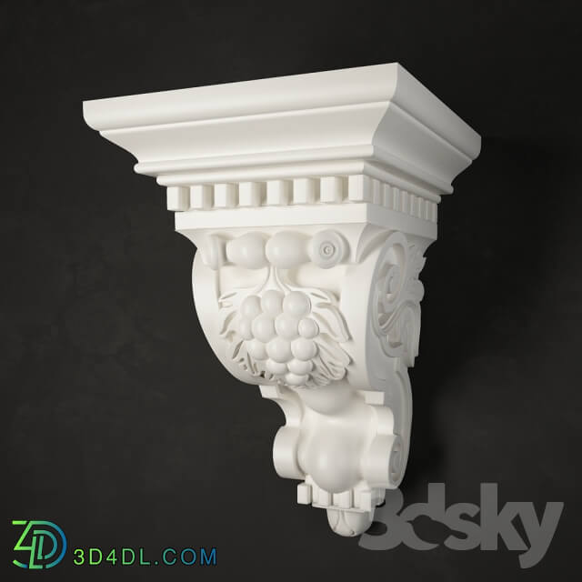 Decorative plaster - Bracket with grapes