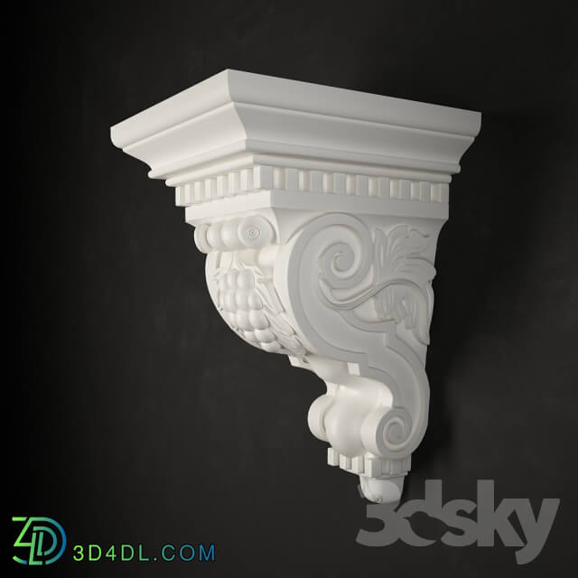 Decorative plaster - Bracket with grapes