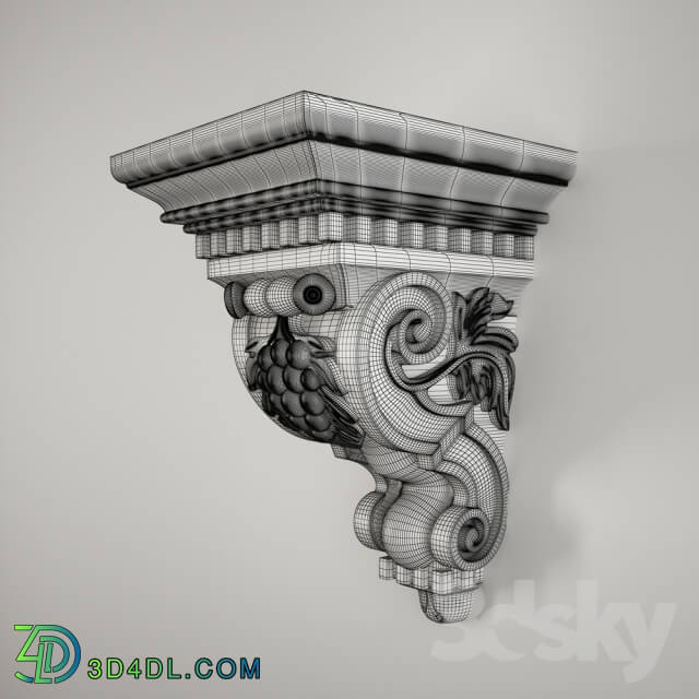 Decorative plaster - Bracket with grapes