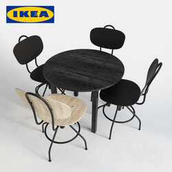 Table _ Chair - Ikea Bjursnas table and Kullaberg swivel chair 