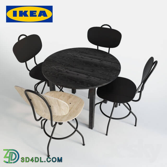 Table _ Chair - Ikea Bjursnas table and Kullaberg swivel chair