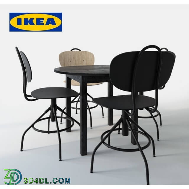 Table _ Chair - Ikea Bjursnas table and Kullaberg swivel chair