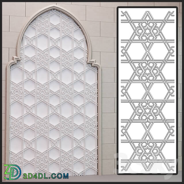 Decorative plaster - symmetric islamic plaster