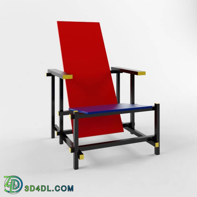 Chair - Red and Blue Cassina