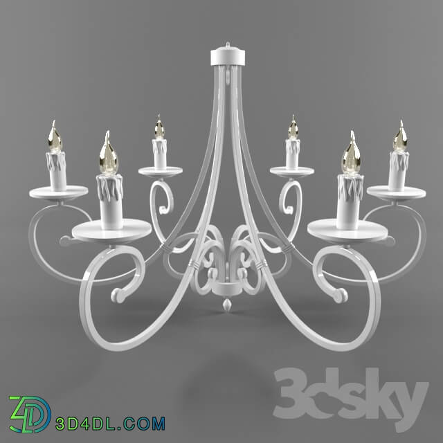 Ceiling light - Chandelier 6 candle_ white