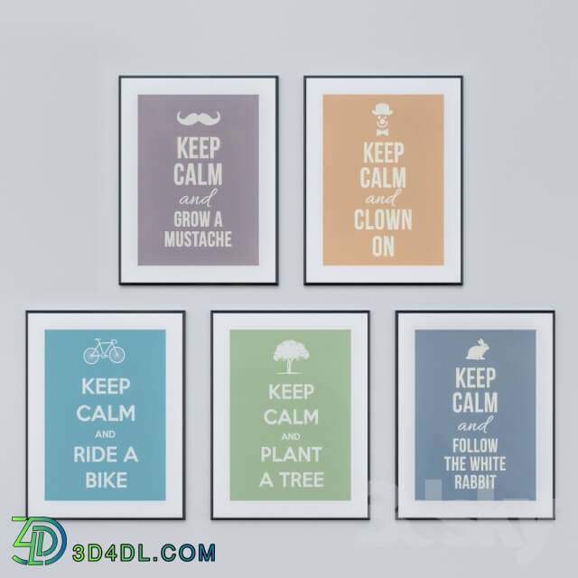 Frame - Set of posters to keep calm