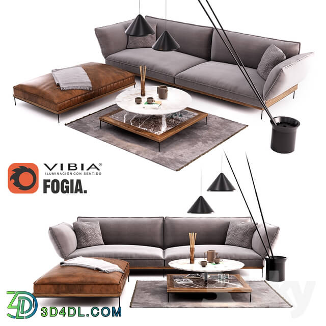 Sofa - Fogia Jord Sofa Set _ Vibia North Floor Lamp