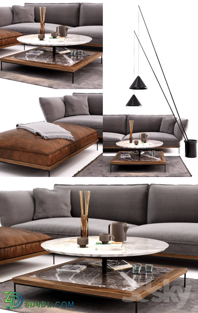 Sofa - Fogia Jord Sofa Set _ Vibia North Floor Lamp