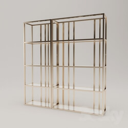 Wardrobe _ Display cabinets - Gold metal shelf 