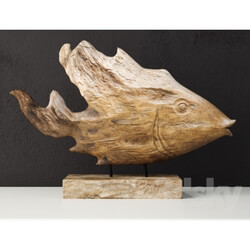 Other decorative objects - Teak Fish Bust _ Uttermost 