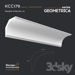 Decorative plaster - Gypsum Cornice - KCC179. Dimension - 200x170. Exclusive decor series _Geometrica_. 