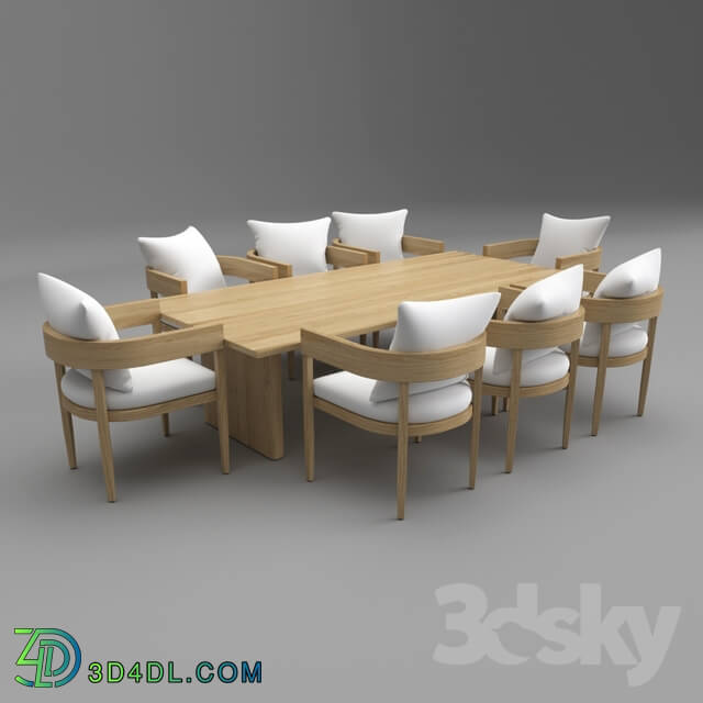 Table _ Chair - Balmin Teak outdoor dining table and armchair