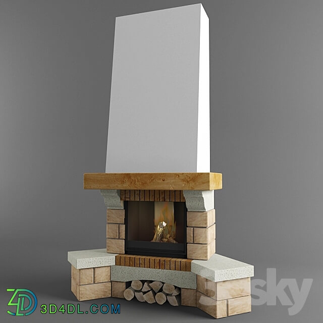 Fireplace - Corner natural fireplace Galaxie