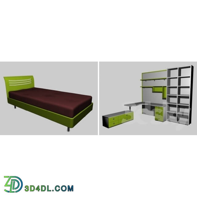 Full furniture set - Bed and table for child