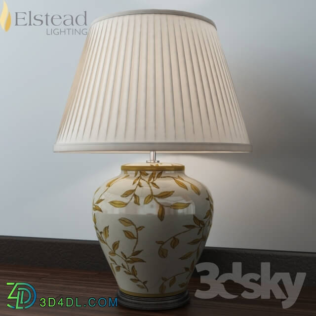 Table lamp - Elstead Lui Leaves Brown Gold Table Lamp