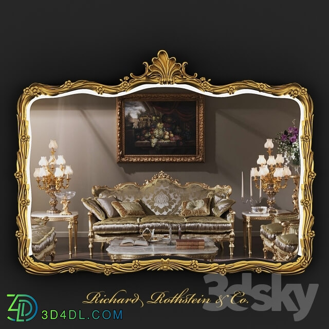 Mirror - Large Gilded Overmantle Mirror
