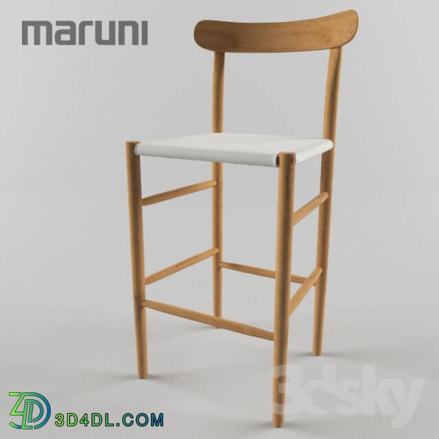 Chair - Bar Stool Mid _Mesh seat_ _ Lightwood - MARUNI