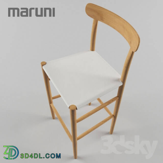 Chair - Bar Stool Mid _Mesh seat_ _ Lightwood - MARUNI