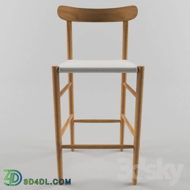 Chair - Bar Stool Mid _Mesh seat_ _ Lightwood - MARUNI