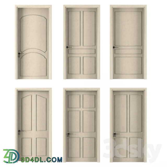 Doors - six interior doors beige color