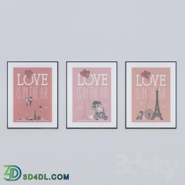Frame - Set of posters Love