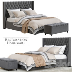 Bed - Restoration hardware gray bedroom 