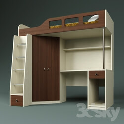 Bed - Loft bed M-85 two-tone 