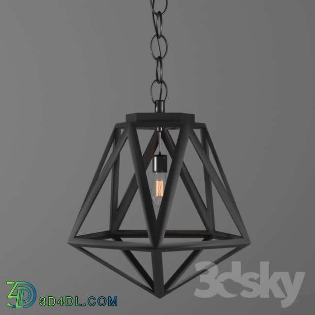 Ceiling light - geometric diamond cage pendant