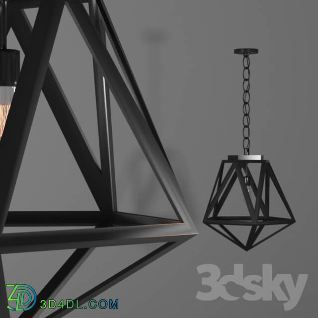 Ceiling light - geometric diamond cage pendant