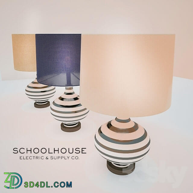Table lamp - Schoolhouse Lafayette Lamp - Black Stripe