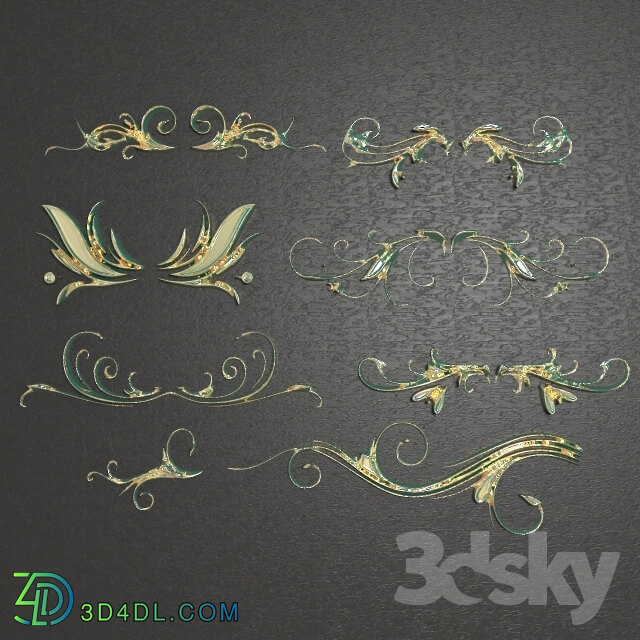 Decorative plaster - Decorative Ornament collect_08 piece