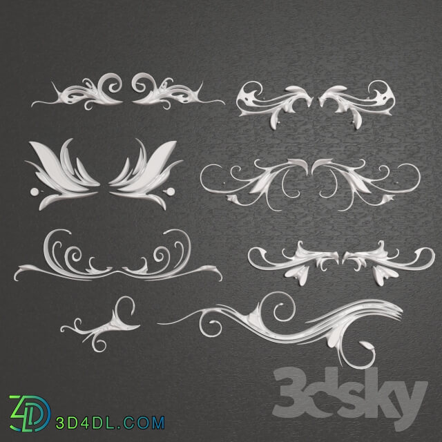 Decorative plaster - Decorative Ornament collect_08 piece