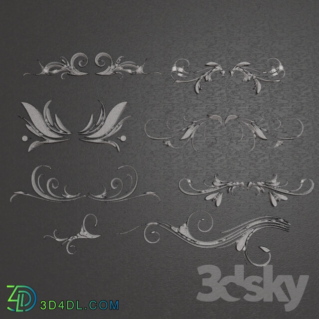 Decorative plaster - Decorative Ornament collect_08 piece