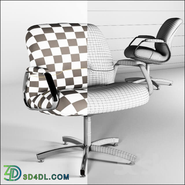 Arm chair - Charles Pollock style STEELCASE Chrome