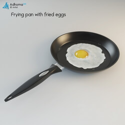 Kitchen - Frying pan with fried eggs 