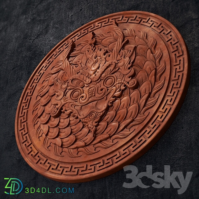 Decorative plaster - dragon wall sculpture