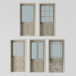 Doors - 5 interior doors beige color 