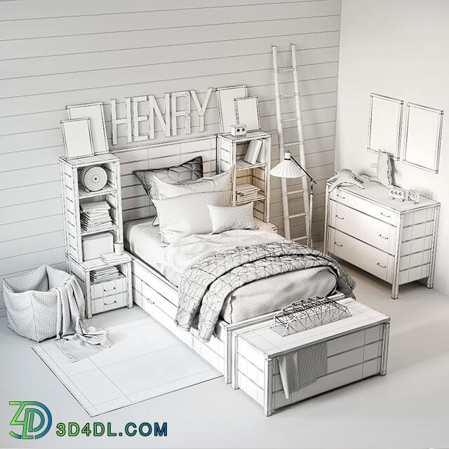Bed - Set for children__39_s Plaid bedroom