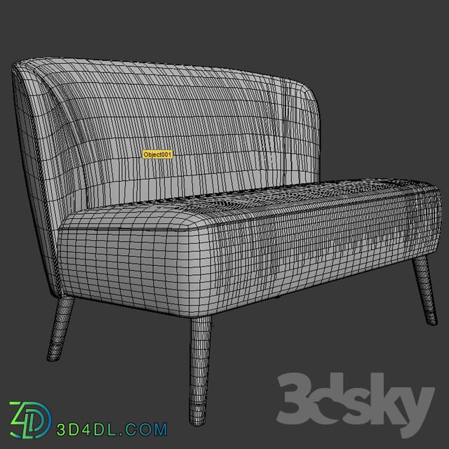 Sofa - Vintage Cocktail Sofa With Pillow