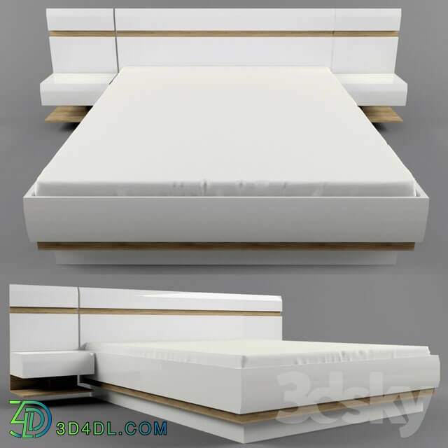 Bed - Anrex linate bed and bedside tables